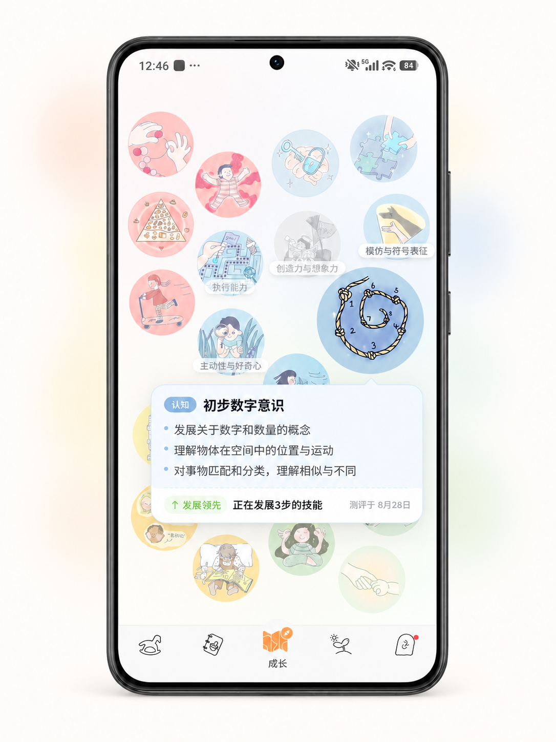 养乐派成长地图展示初步数字意识的发展位置